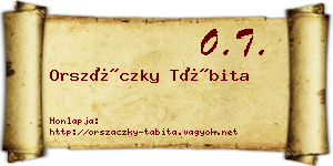 Orszáczky Tábita névjegykártya